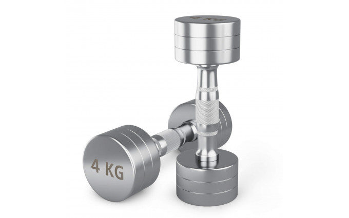 Гантель UNIX Fit PRO круглая хромированная 4 кг, 2 шт. Гантель UNIX Fit PRO круглая хромированная 4 кг, 2 шт.